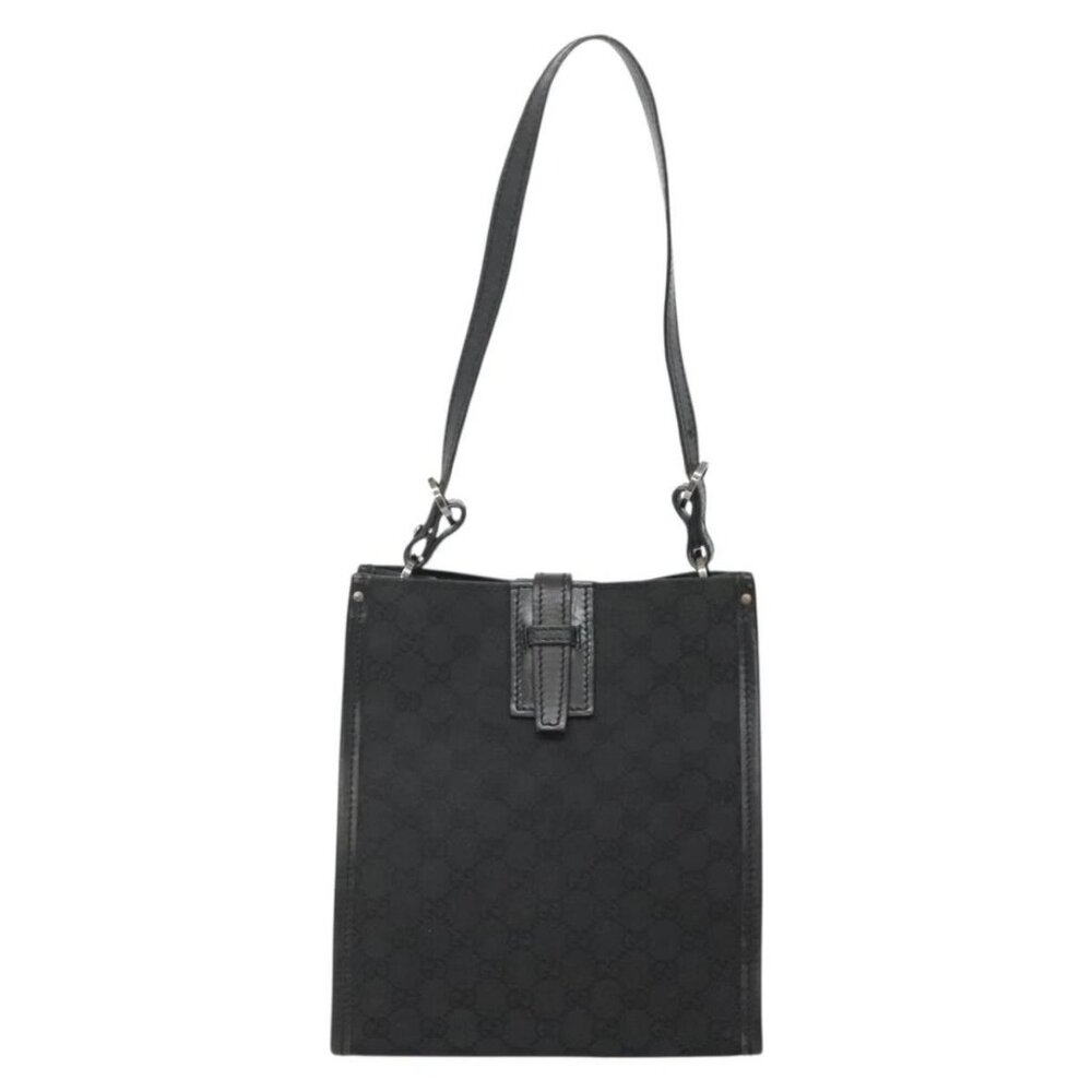 GUCCI GG Canvas Shoulder Bag Black Silver 110292 Auth ki5866 - Picture 2 of 16